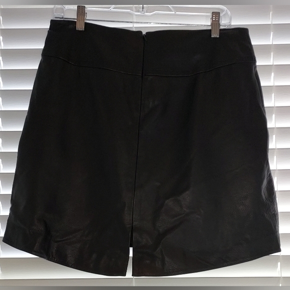 Theyskens' Theory Black Lined Calf Leather Skirt with Pockets NWOT - Picture 8 of 9